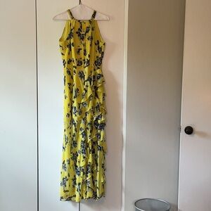 Eliza J Halter Sundress in Yellow and Green for Weddings